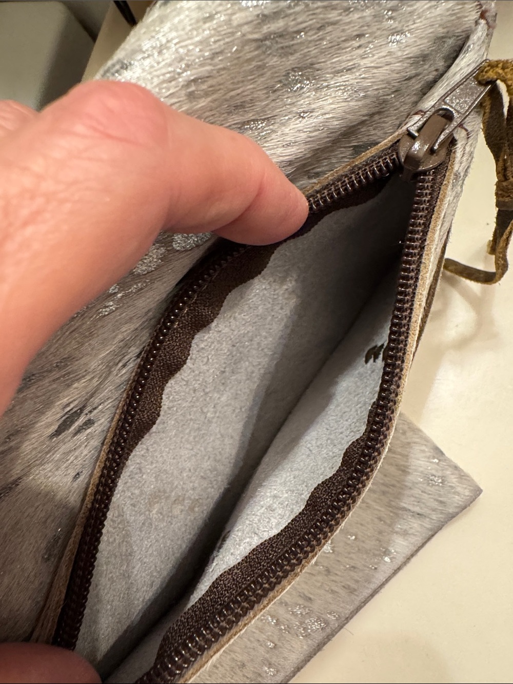 Keep It Gypsy!Designer Gray Embellished Wristlet Clutch with Monogram Medallion - Picture 6 of 6